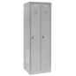 Preview: Garderobenschrank 2 Abteile Stahl grau