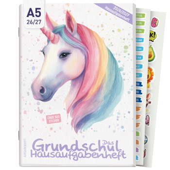 HÄFFT Grundschul-Hausaufgabenheft DIN A5 2026/2027 – sortierte Motive