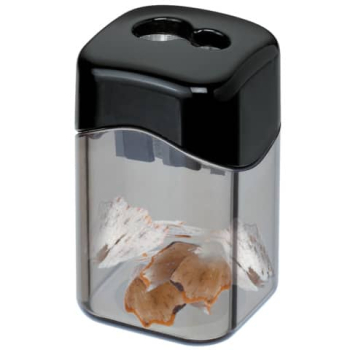 Dosenspitzer doppelt transparent/schwarz