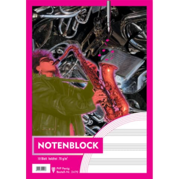 PVP Notenblock DIN A4 10 Blatt – 12 Notensysteme (Lineatur 14)