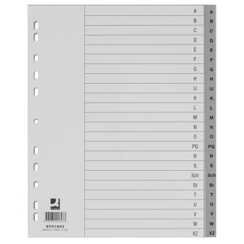 Register Plastik A4 A-Z 24tlg. grau