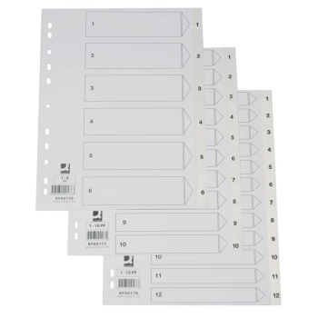 Register Plastik A4 1-12 weiß