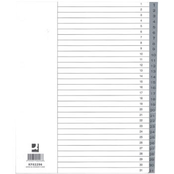 Ordnerregister PP A4 1-31 grau
