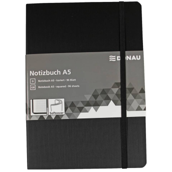 Notizbuch A5 kariert schwarz