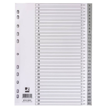 Ordnerregister 1-31 A4 PP grau