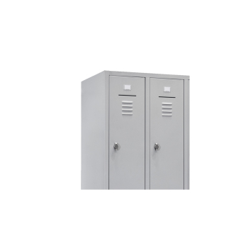 Garderobenschrank 2 Abteile Stahl grau