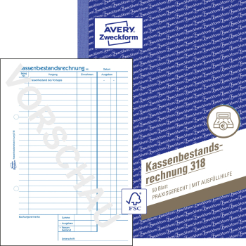 ZWECKFORM 318 Kassenbuch A5 50BL