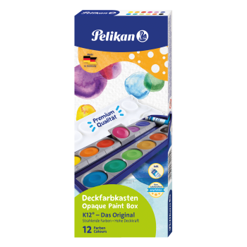 PELIKAN Deckfarbkasten mit 12 Farben + Deckweiß