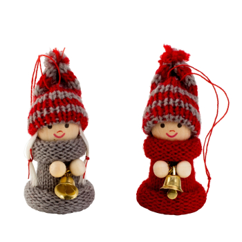 IKO Holzpüppchen mit Häkelkleid zum Hängen – Produktabbildung