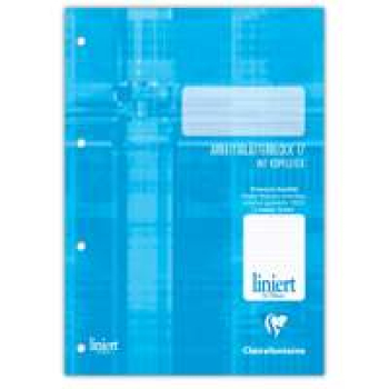 Arbeitsblätterblock 17, DIN A4, kopfseitig geleimt, 50 Blatt 90g mit Rahmen und Kopfleiste, liniert