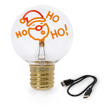 LEGAMI Bulb Fiction XL LED-Tischlampe Weihnachtsmann – mit Blinklichtern