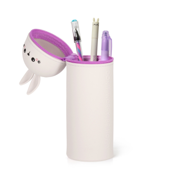 2-in-1-Federmäppchen aus Silikon - Kawaii  - BUNNY