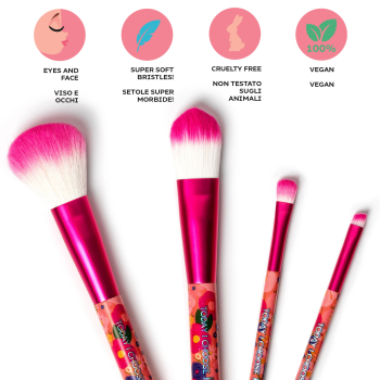 LEGAMI Set mit 4 Schminkpinseln - Oh My Glow! - Flowers