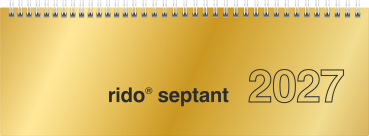 RIDO Tischkalender 2027 quer gold – Produktabbildung