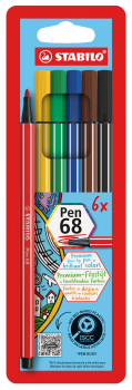 Stabilo Fasermaler Pen 68 Etui 6 ST