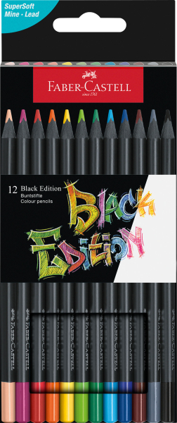 FABER-CASTELL Farbstiftetui Black Edition 12ST