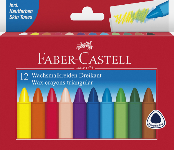 FABER-Castell Wachsmalkreiden 12er Etui