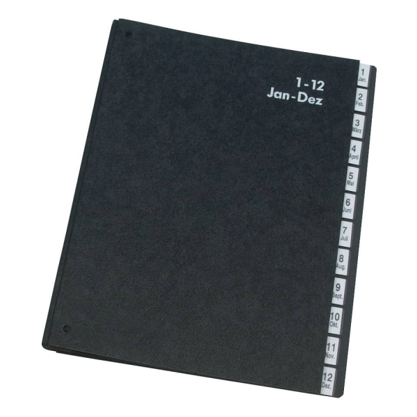 Pultordner 1-12 Jan-Dez. schwarz