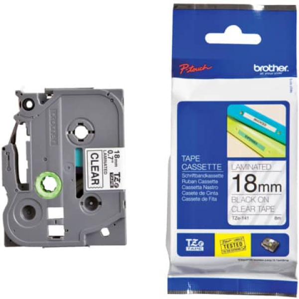 Schriftband 18mmx8m fbl/sw