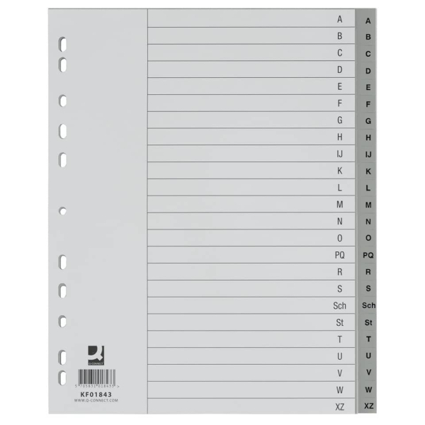 Register Plastik A4 A-Z 24tlg. grau