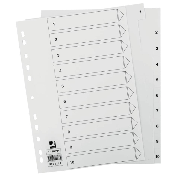 Register Plastik A4 1-10 weiß