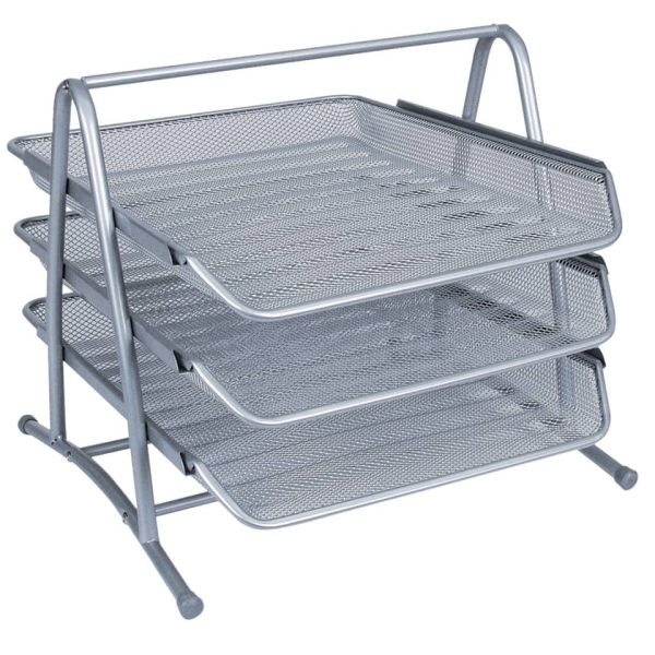 Briefablageset Metall silber