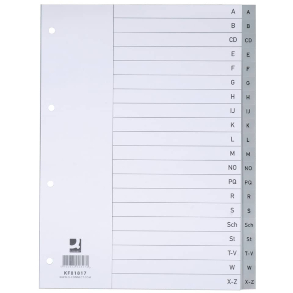 Register A4 A-Z grau Plast. 20