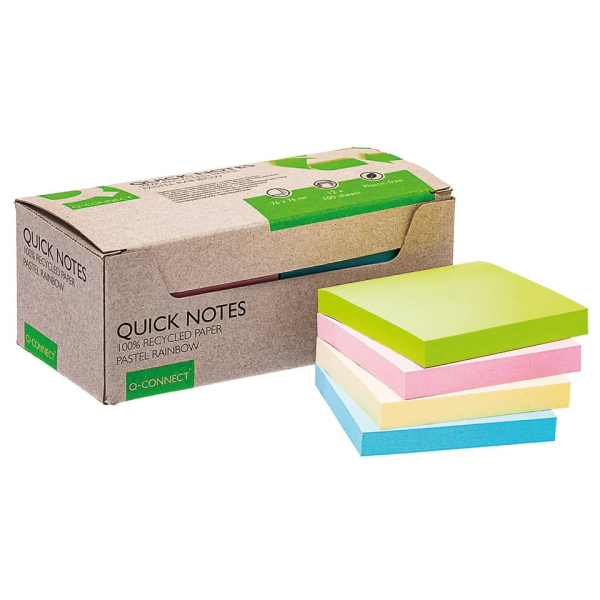 Haftnotizblock 12ST Recycling pastell