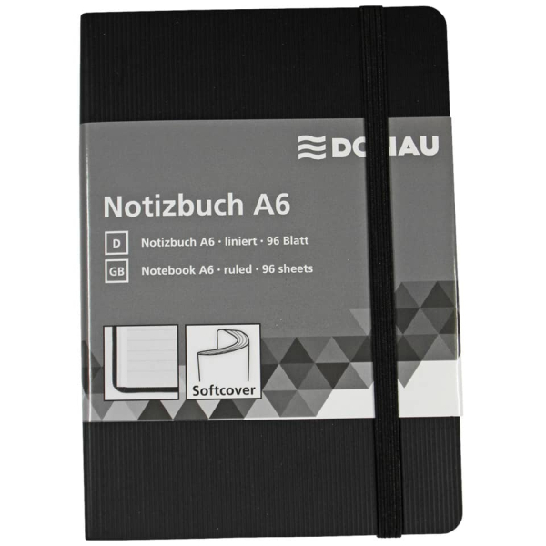 Notizbuch A6 liniert schwarz