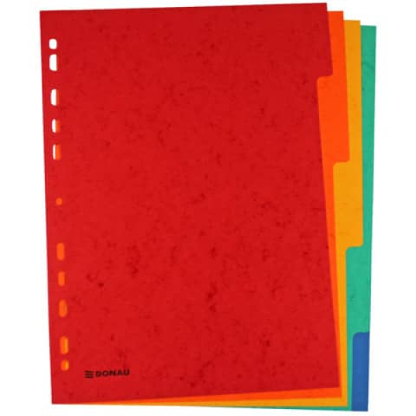 DONAU Farbregister 225g A4 5tlg farbig – Produktabbildung