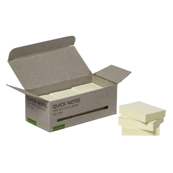 Haftnotizblock 100BL 12BK Recyceld gelb