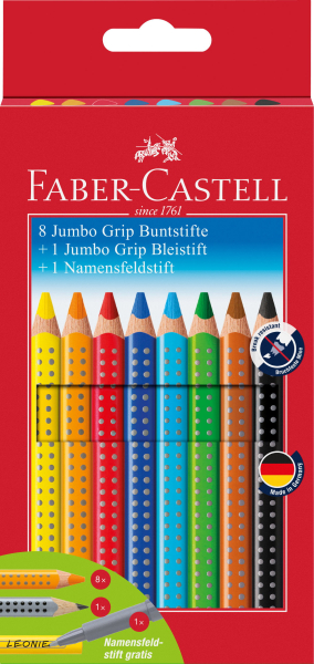 FABER-CASTELL Farbstiftetui Jumbo Grip 8ST+1+1 PROMO