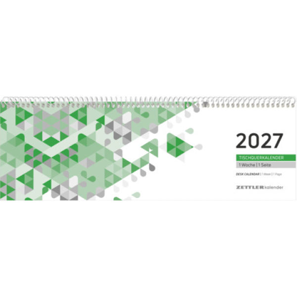 ZETTLER Pultkalender 1W 1S 29,6x9,9cm quer grün – Produktabbildung