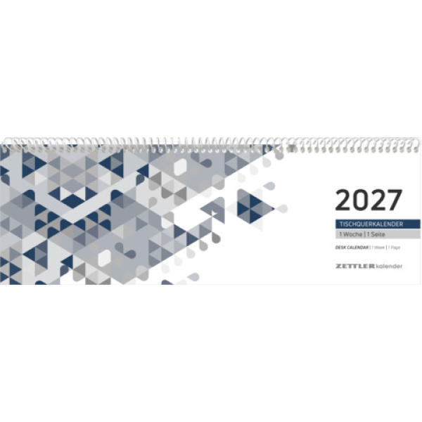 ZETTLER Pultkalender 1W 1S 26,6x9,9cm quer blau – Produktabbildung