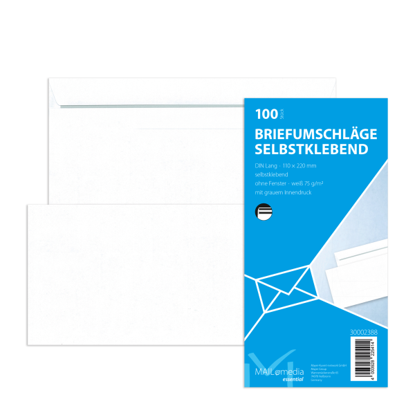 MAILMEDIA Briefhülle DL SK 70g weiß 100ST – Produktabbildung