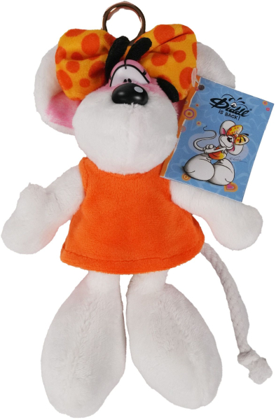 Plüsch-Schlüsselanhänger Diddlina im orangefarbenen Kleid 15 cm