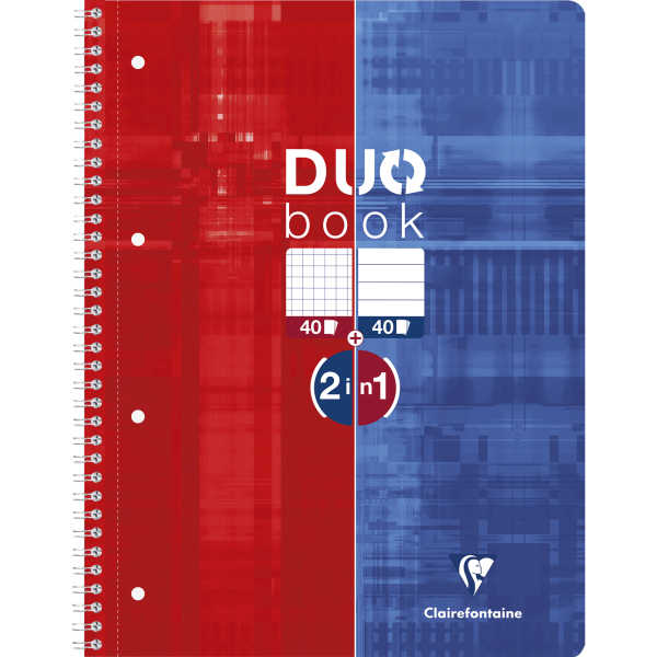 CLAIREFONTAINE DUO Collegeblock A4+ 80BL 90g liniert+kariert – Produktabbildung