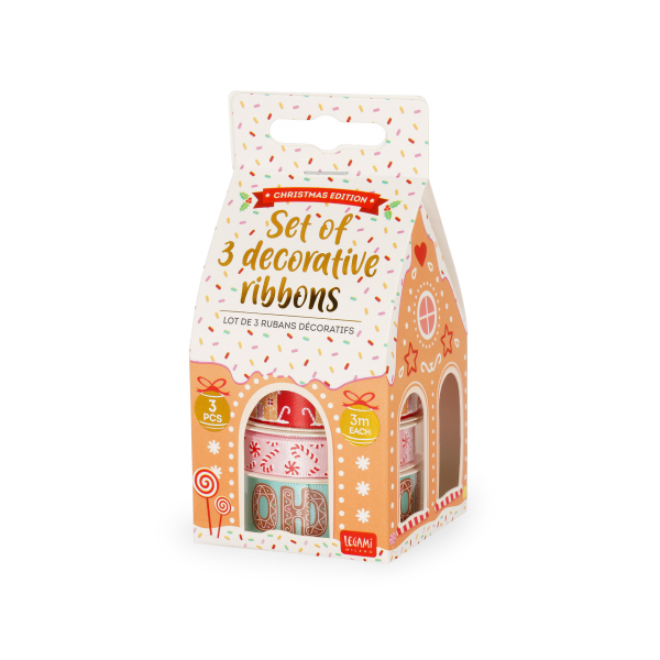 LEGAMI Gingerbread House 3 Geschenkbänder | Nettel