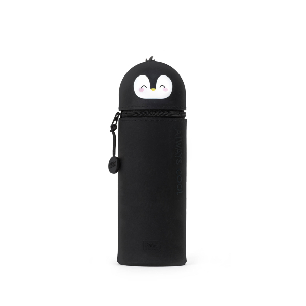 2-in-1-Federmäppchen aus Silikon - Kawaii  - PENGUIN
