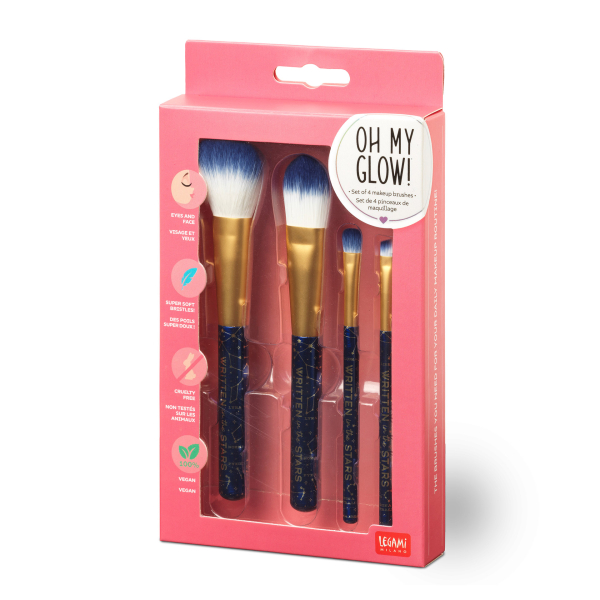 LEGAMI Set mit 4 Schminkpinseln - Oh My Glow! - Stars