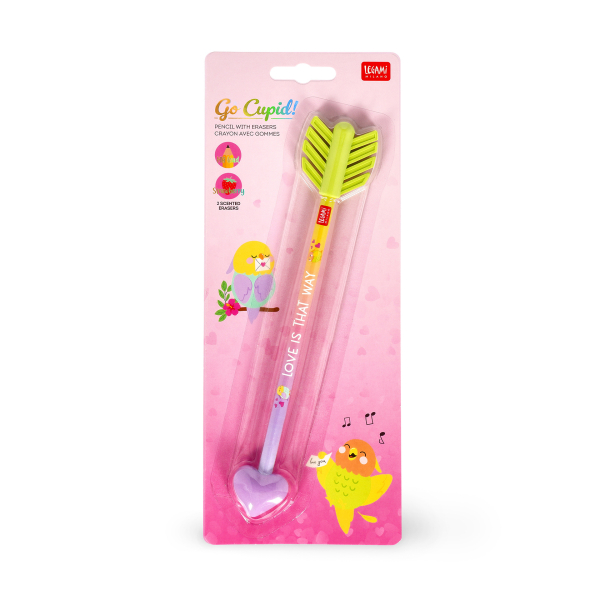 LEGAMI Stift mit zwei Radiergummis mit Duft - Go Cupid!