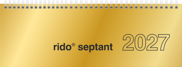 RIDO Tischkalender 2027 quer gold – Produktabbildung