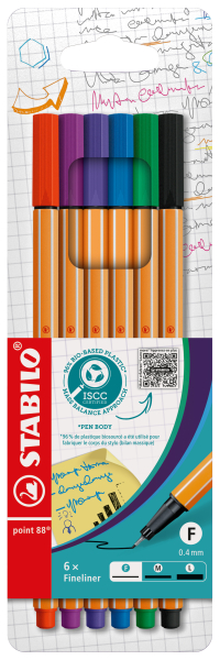 STABILO Fineliner point 88 Etui 6 ST – Produktabbildung