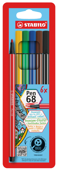 Stabilo Fasermaler Pen 68 Etui 6 ST