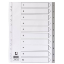 Ordnerregister 1-10 A4 PP grau