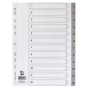 Ordnerregister 1-12 A4 PP grau