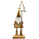 EXNER LED Santa Puri Holz/Alu gold/weiß 24x2,5x55 cm – Produktabbildung