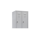 Garderobenschrank 2 Abteile Stahl grau