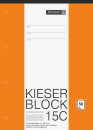 KIESER-Block gelocht | A4, Lineatur 22, 50 Blatt, mehrfarbig